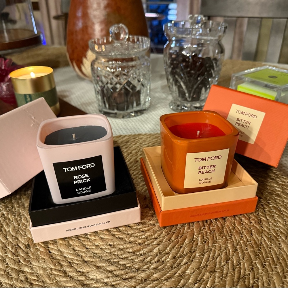 Tom Ford Rose Prick Pink and Bitter Peach Orange Candle Set - Picture 2 of 3